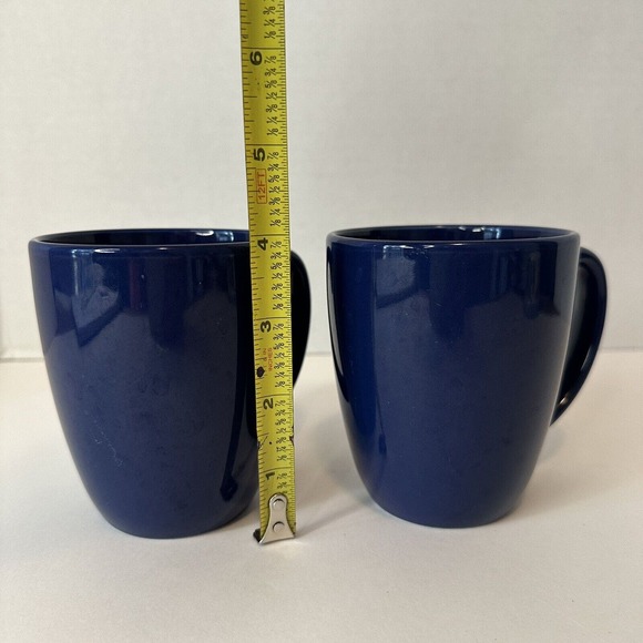 CORELLE Coordinates Stoneware Cup/Mugs Royal Deep Blue Set of 2 China Clean - Picture 9 of 11